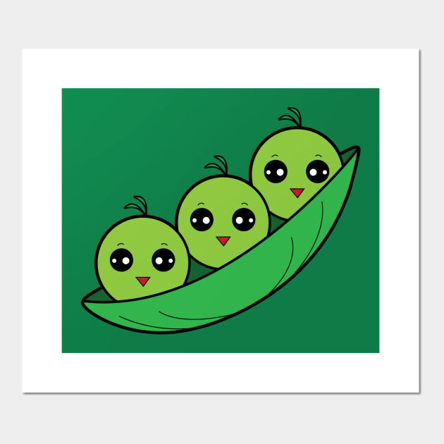 Cute Cartoon Three Peas in a Pod - Peapod - Posters and Art Prints | TeePublic Cute Cartoon Three Peas in a Pod - Peapod - Posters and Art Prints | TeePublic