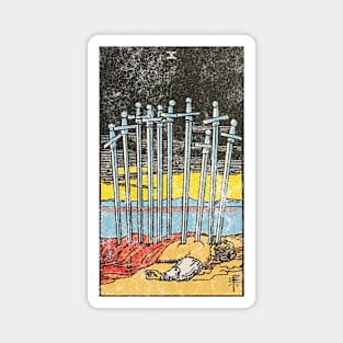 Ten of swords tarot card (distressed) Magnet