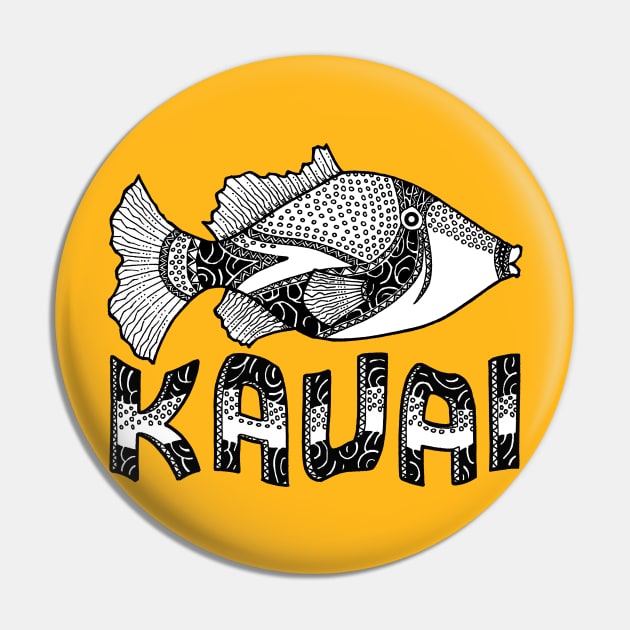 Kauai Tribal Trigger Fish Pin by inkninja