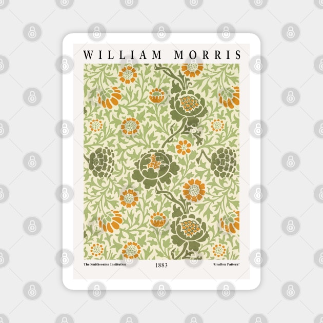 William Morris Grafton Pattern, Exhibition Wall Art, Museum Art Poster, Men Women Gift Magnet by VanillaArt