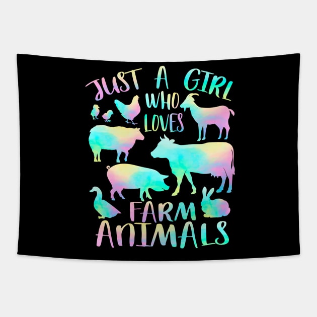 Just a girl who loves farm animals Tapestry by PrettyPittieShop