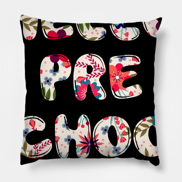 Floral Hello Preschool team teacher student back to school Pillow by kateeleone97023