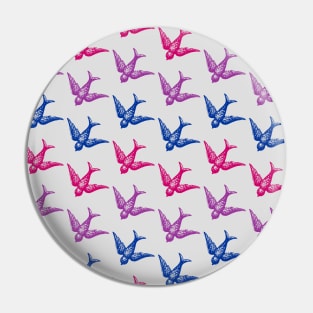 Bi Flag Birds Design Pin