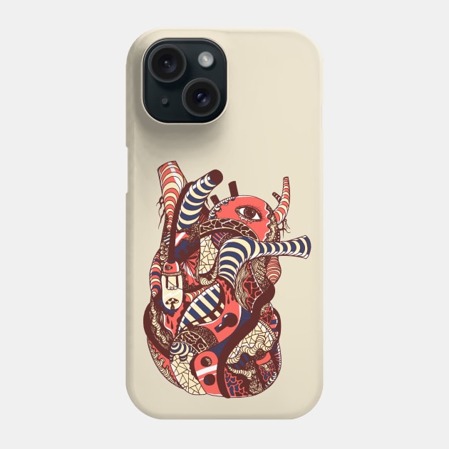 Choco Retro Light Heart Phone Case by kenallouis