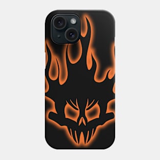 Black Flaming Skull Phone Case