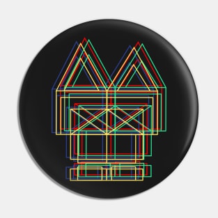 geometric cat Pin