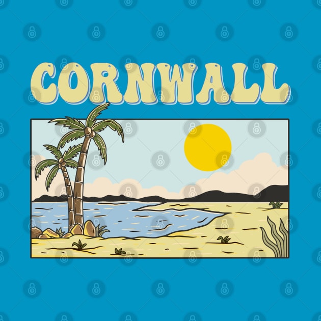 Cornwall Family Vacation Sandy Beach Graphic by Surfer Dave Designs