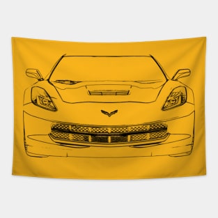 Chevrolet Corvette Z06 2015 Sketch Tapestry