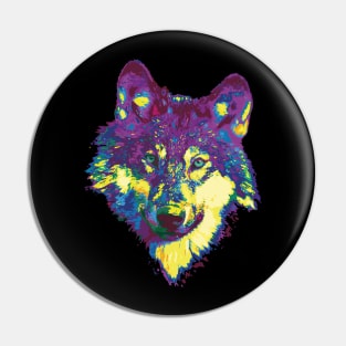 WOLF WILD FOREST NATURE PETS WOLFSPIRIT RAINBOW Pin