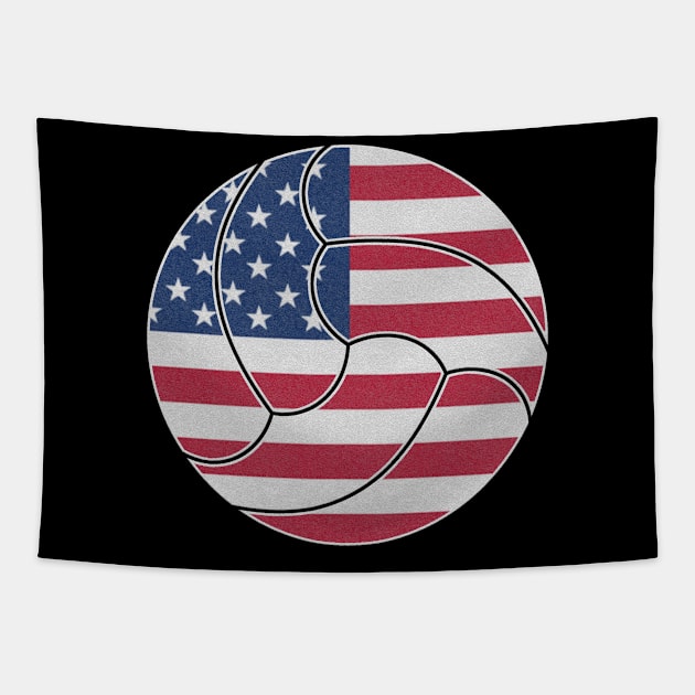 Volleyball Amarican Flag Funny Gift Tapestry by Shariss