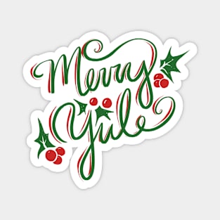 Merry Yule Yuletide Holly Magnet