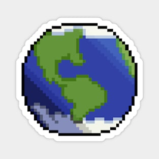 Pixel Earth Magnet