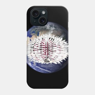 White sea urchin on planet earth Phone Case