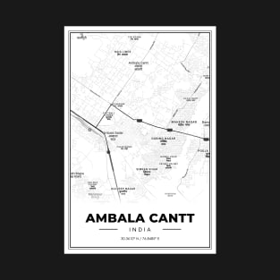 Ambala Cantt Map - Map of Indian Cities T-Shirt