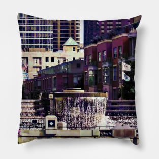 Chicago IL - Centennial Fountain Pillow