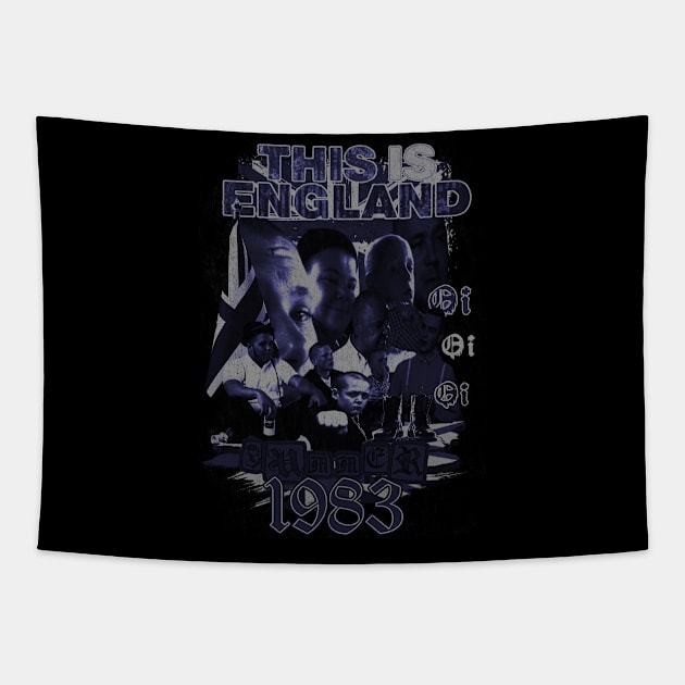 Oi Summer of 1983 ( Distressed Blue Version) Tapestry by The Dark Vestiary
