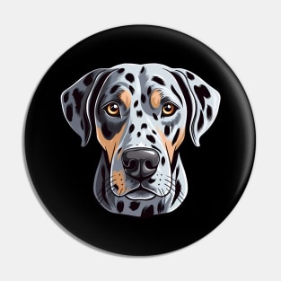 Catahoula Leopard Dog Face Cute Cartoon Puppy Lover Pin