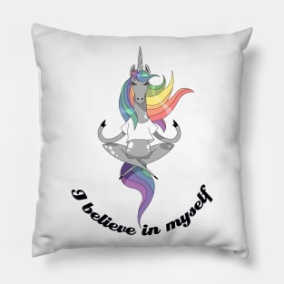 yoga unicorn Pillow