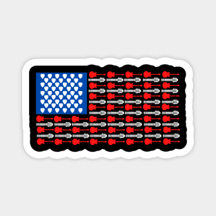 American Flag Guitar Magnet