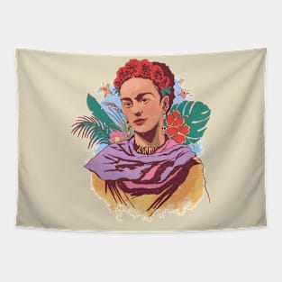 Frida Kahlo color portrait Tapestry