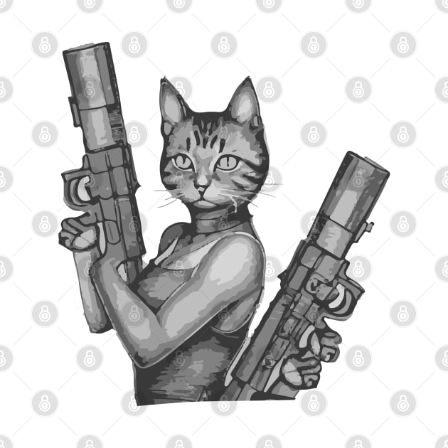 Cat women with a gun by ddesing