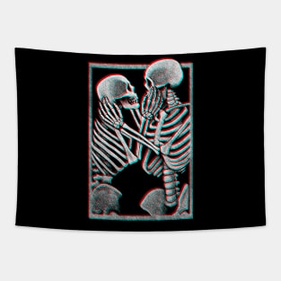 3D Skeleton Lovers Tapestry