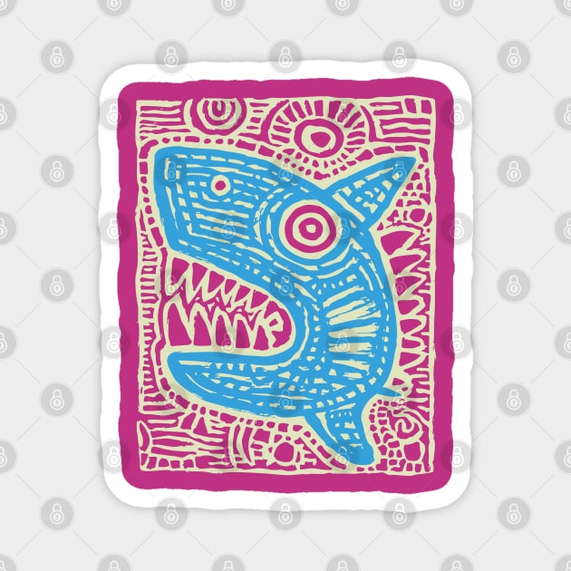 Whimsical Shark Doodle | Friendly Ocean Predator Magnet by TuncGK