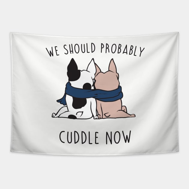 Cuddle Now - Frenchie Tapestry by huebucket