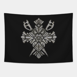 Resident Evil Lady D Crest Pixel Art Tapestry