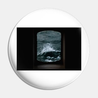 Wave out of a window of a ship – Minimalist Oceanscape Pin