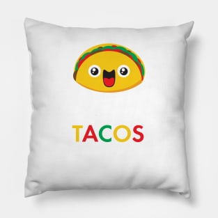 Cute Kawaii Taco Emoji Cinco de Mayo Funny Tace Foodie Mexican Food Gift Pillow