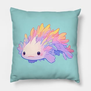 Tiny Rainbow Axolotl - Adorable Salamander Amphibian Pillow