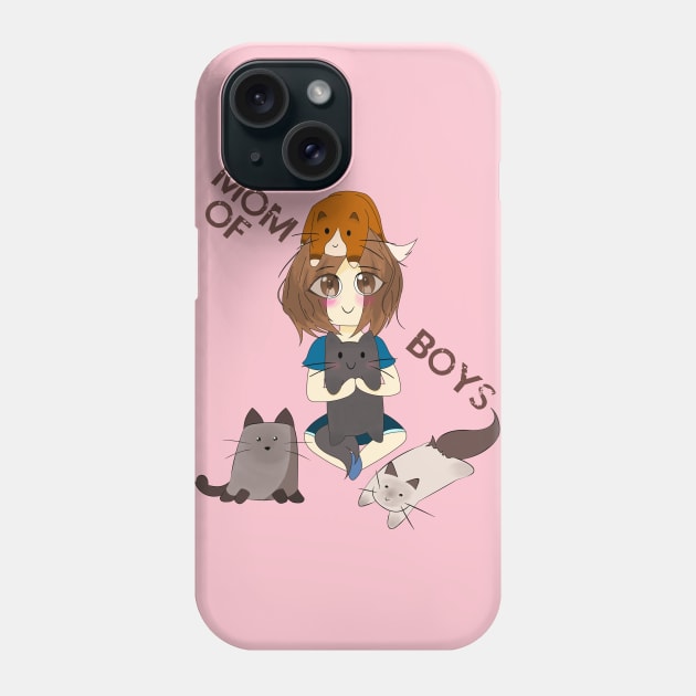 Mom Of Boys , cute mom of cats t-shirt Phone Case by TATOH