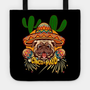 Cinco De Mayo Funny dog in sombrero colorful celebration fifth may Mexican style cactus Tote