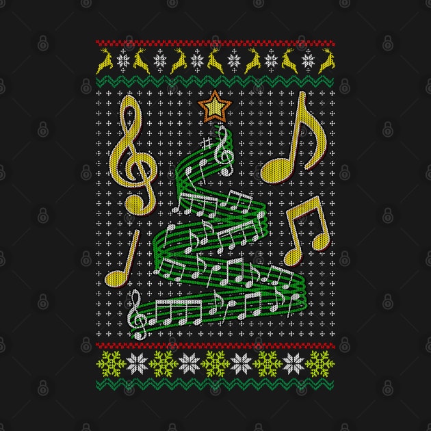 Musical Note Christmas ugly sweater Classical music lover by savariya