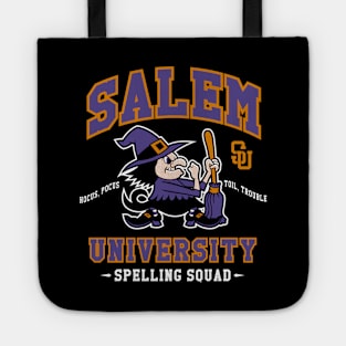 Salem University - Spelling Squad - Cartoon Witch - Creepy Cute Goth Tote