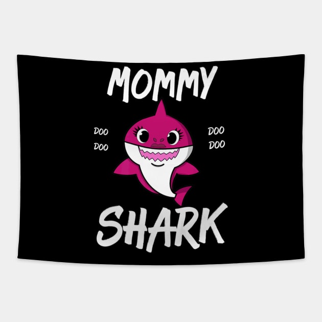 Baby Shark Mommy Shark Doo Doo Tapestry by Stick Figure103