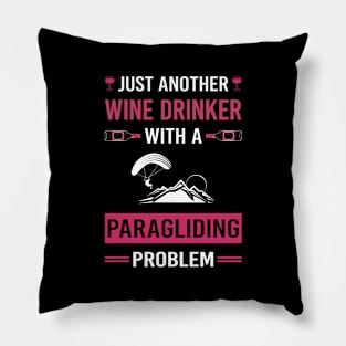 Wine Drinker Paragliding Paraglide Paraglider Pillow