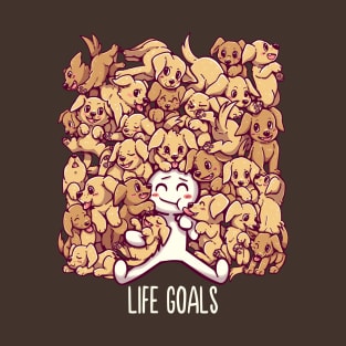 Life Goals - Golden Labrador Retriever dogs T-Shirt