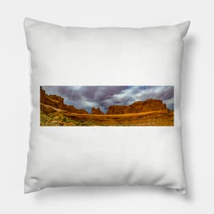 Red Rock Crescent Panorama, Arches National Park Pillow