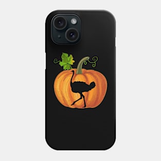 Ostrich in pumpkin Phone Case