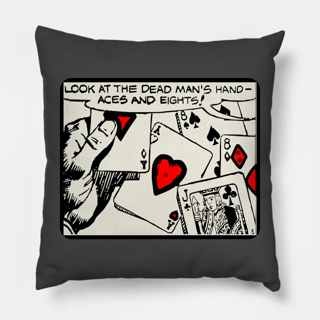 Poker Dead Mans Hand Card Game Pillow by Redmanrooster