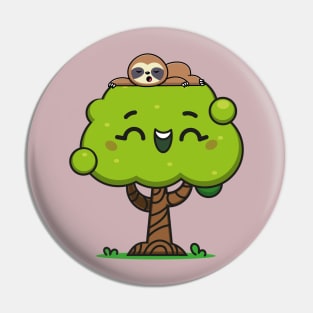 Happy Tree Sleepy Sloth Pin