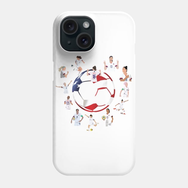 USWNT Heart USA Flag Soccer Ball Phone Case by Hevding