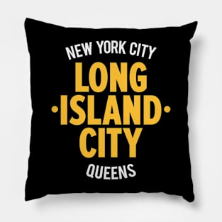 Long Island City Queens Logo - A Minimalist Tribute to Urban Charm Pillow