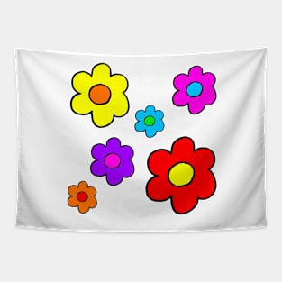 Pop Flower White Tapestry