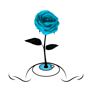 Blue Rose Blooming From Eye / Light Clothes T-Shirt