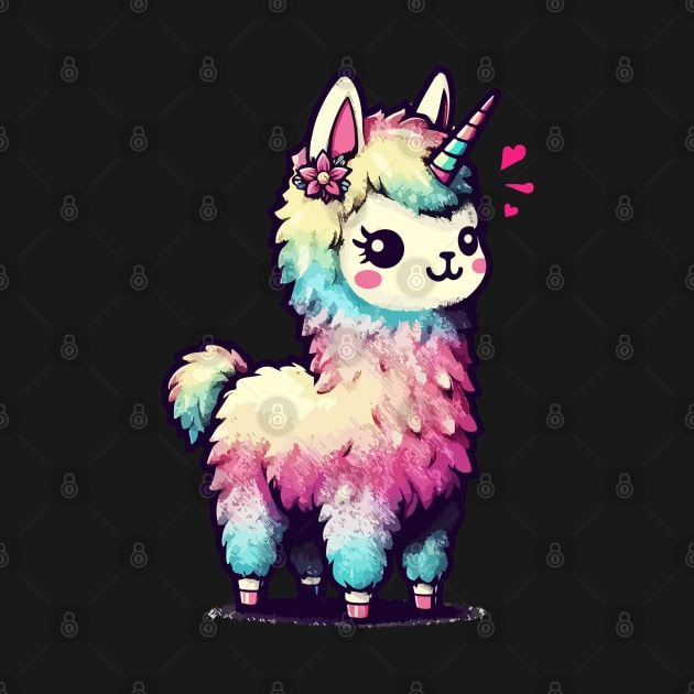 Kawaii rainbow llamacorn unicorn llama by TomFrontierArt