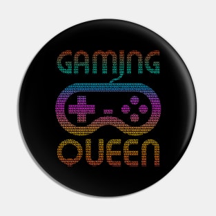 Gaming queen colorful binary gamepad Pin