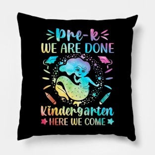 Kids Prek Graduation Shirt Last Day Pre K 2023 Mermaid Tie Dye Pillow